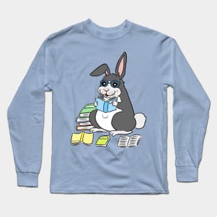 Bunny reading books Long Sleeve T-Shirt